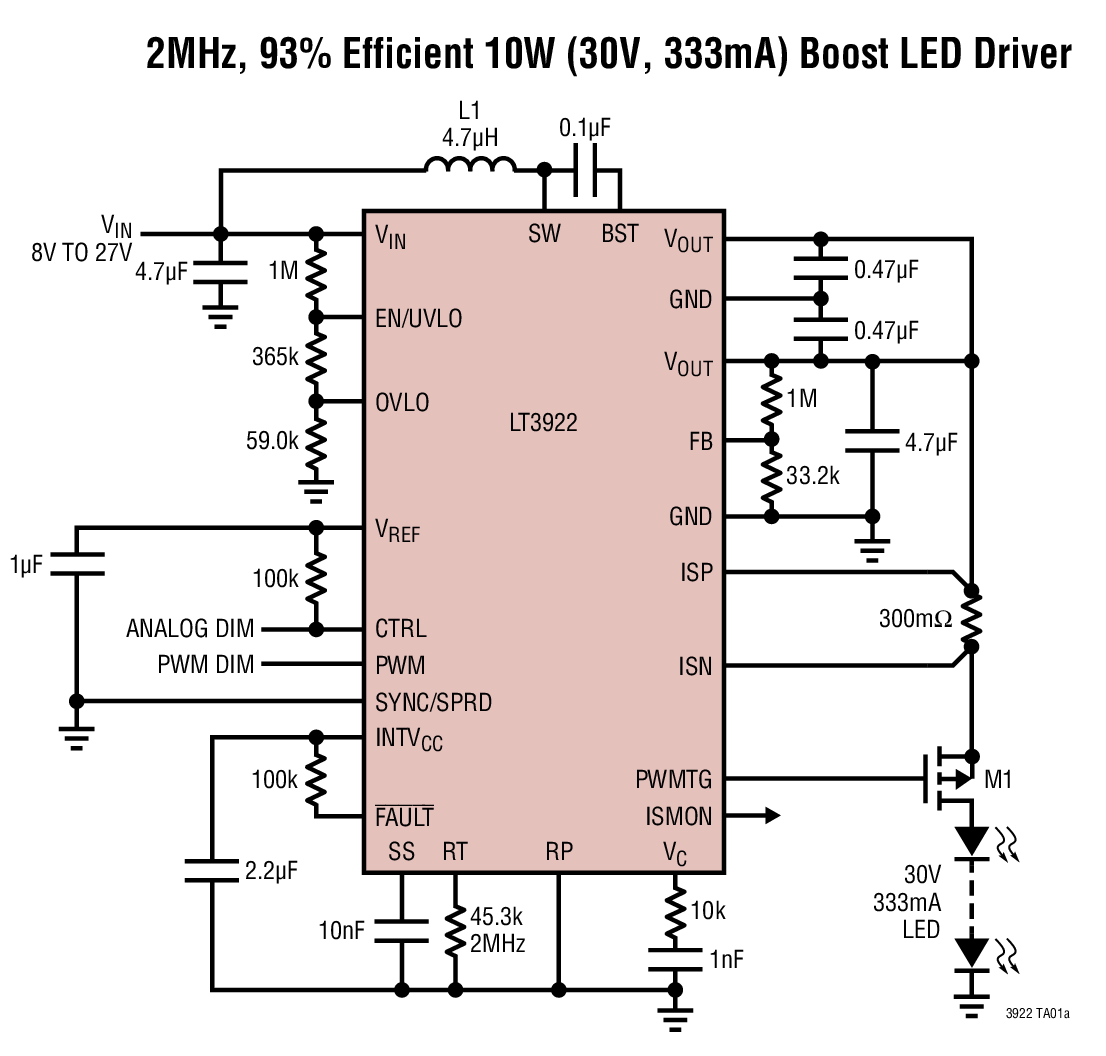 LT3922 Typical Application