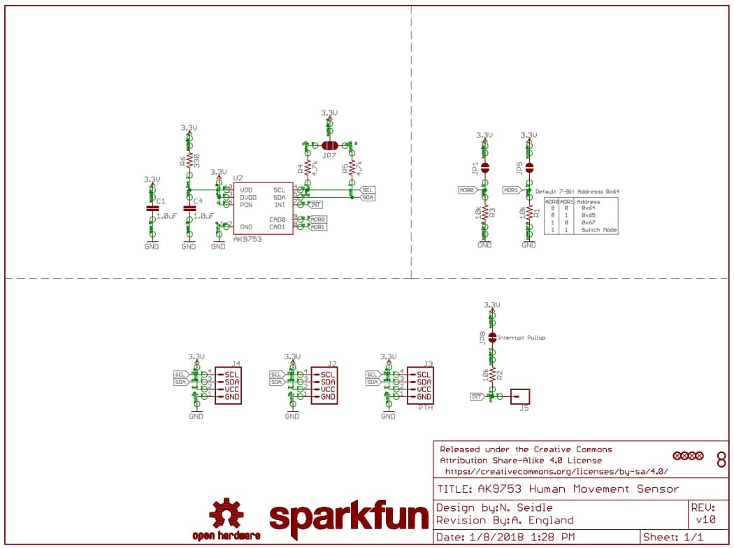 Schematic - SparkFun 人体存在传感器分线板