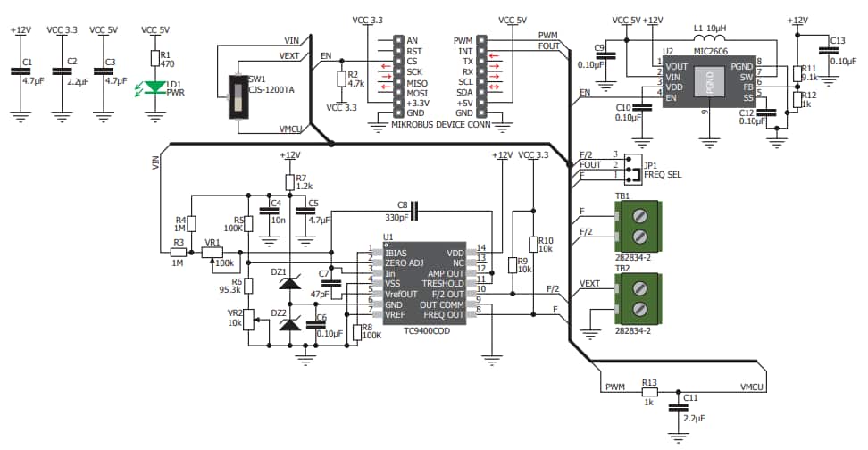 Schematic - MikroElektronika MIKROE-2889电压转频率Click板