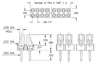 Mill-Max 480 Dimensions