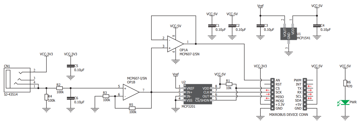 Schematic - MikroElektronika MIKROE-2860 GSR Click板