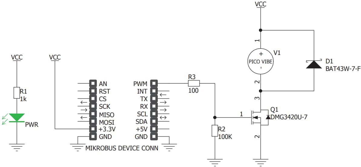 MikroElektronika振动电机Click Board™示意图