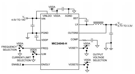 Microchip MIC24046-H转换器应用电路