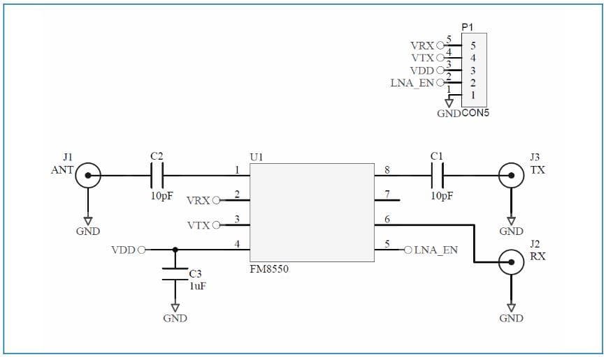 Schematic - Qorvo RFFM8550 Wi-Fi前端模块