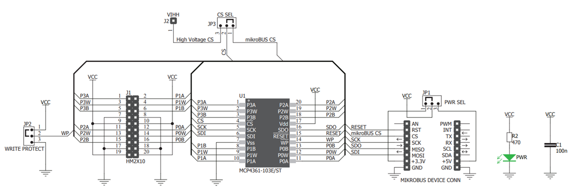 Schematic - MikroElektronika MIKROE-2863 POT 5 Click板
